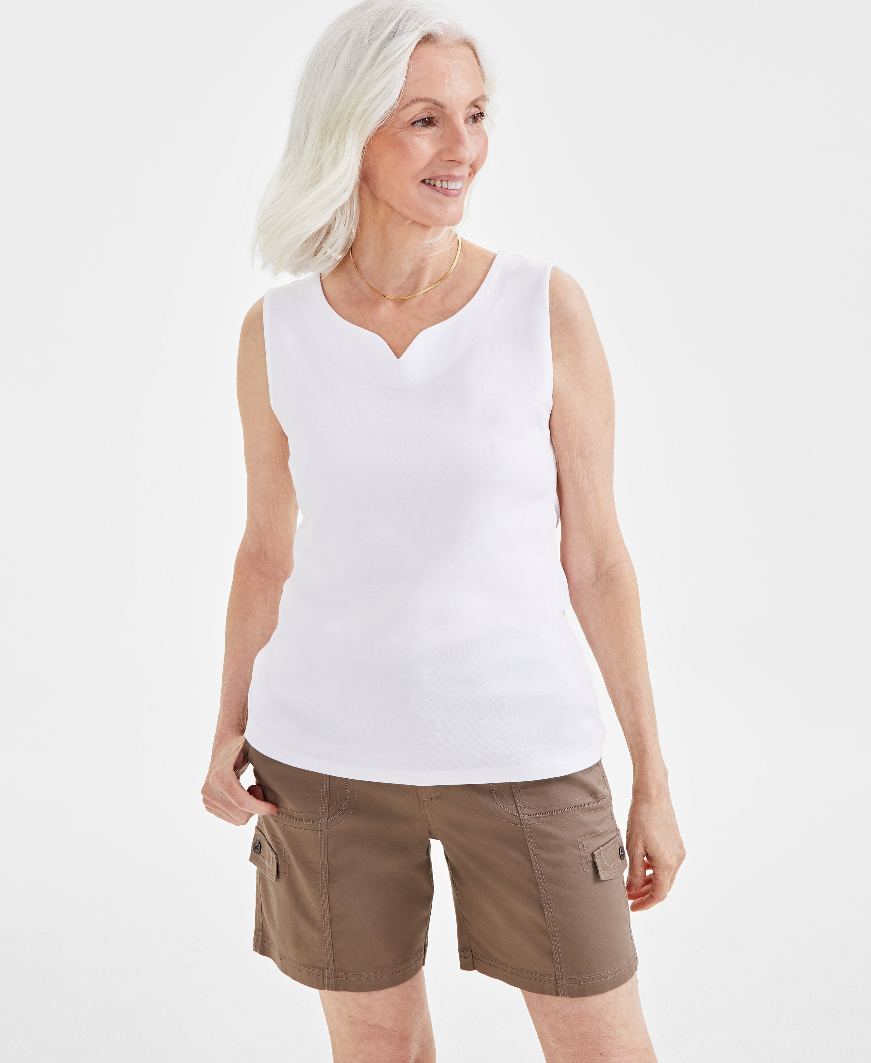 Women's Sweetheart-Neck Sleeveless Top