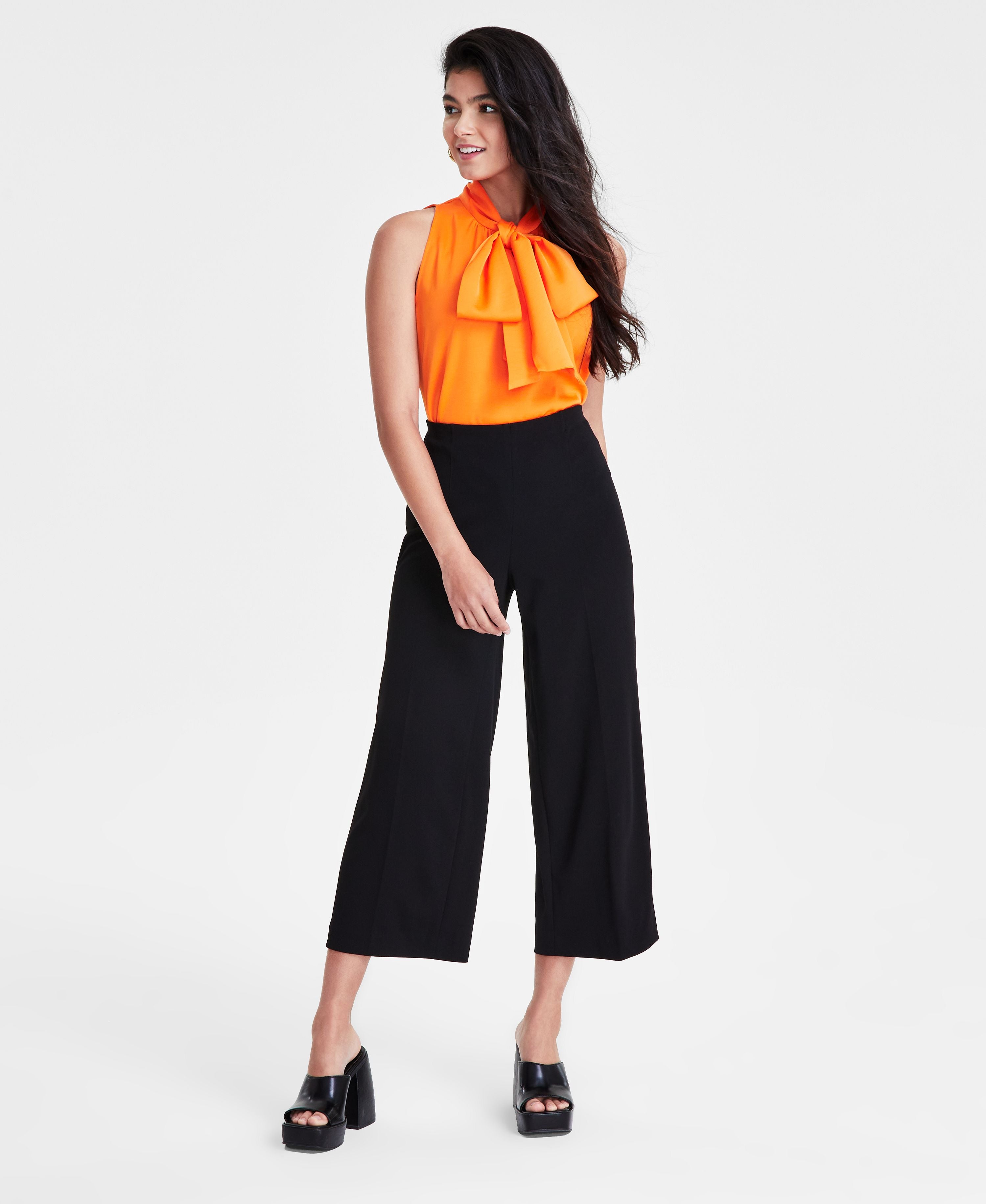 Women's High-Rise Wide-Leg Ankle Pants