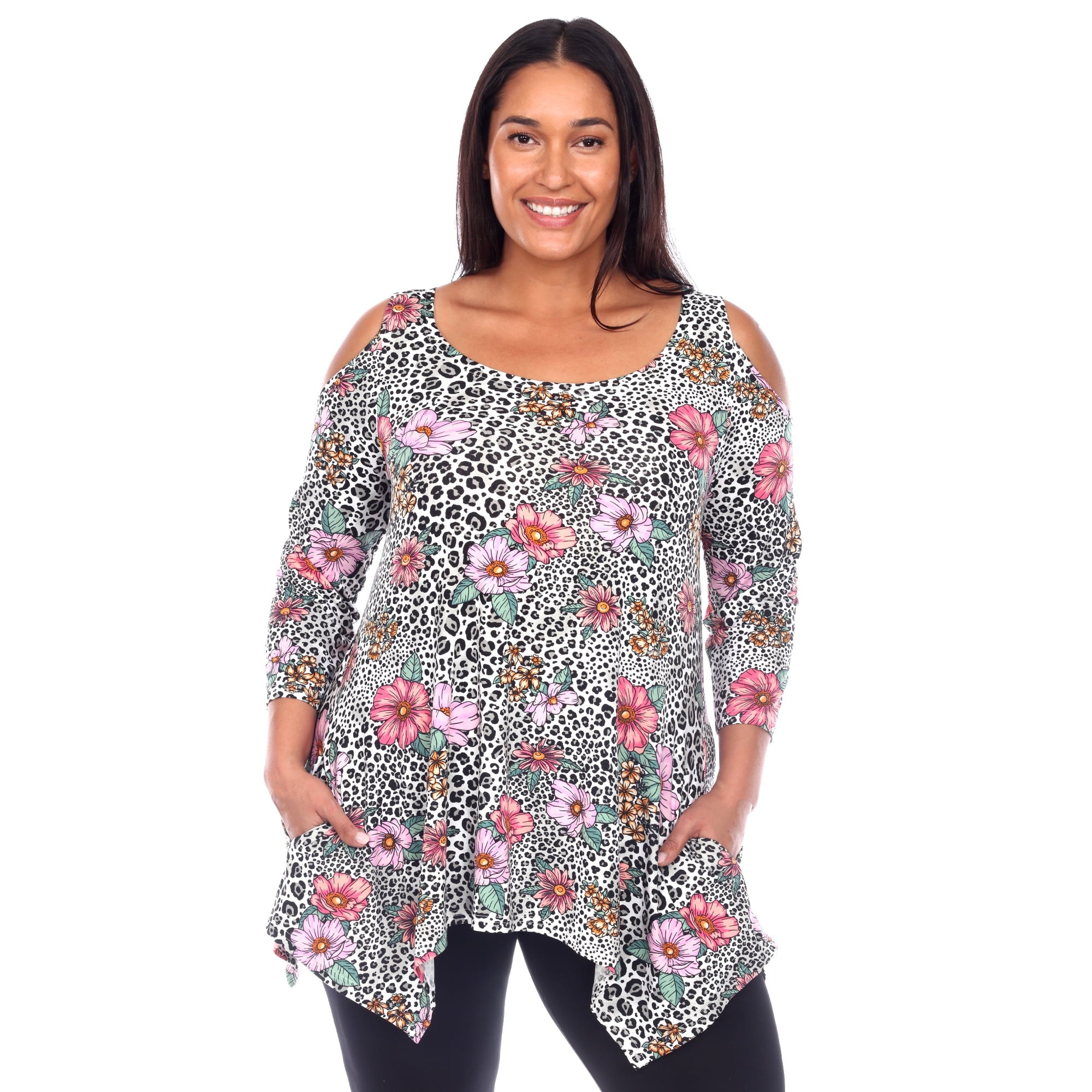 Plus Size Antonia Cold Shoulder Tunic Top