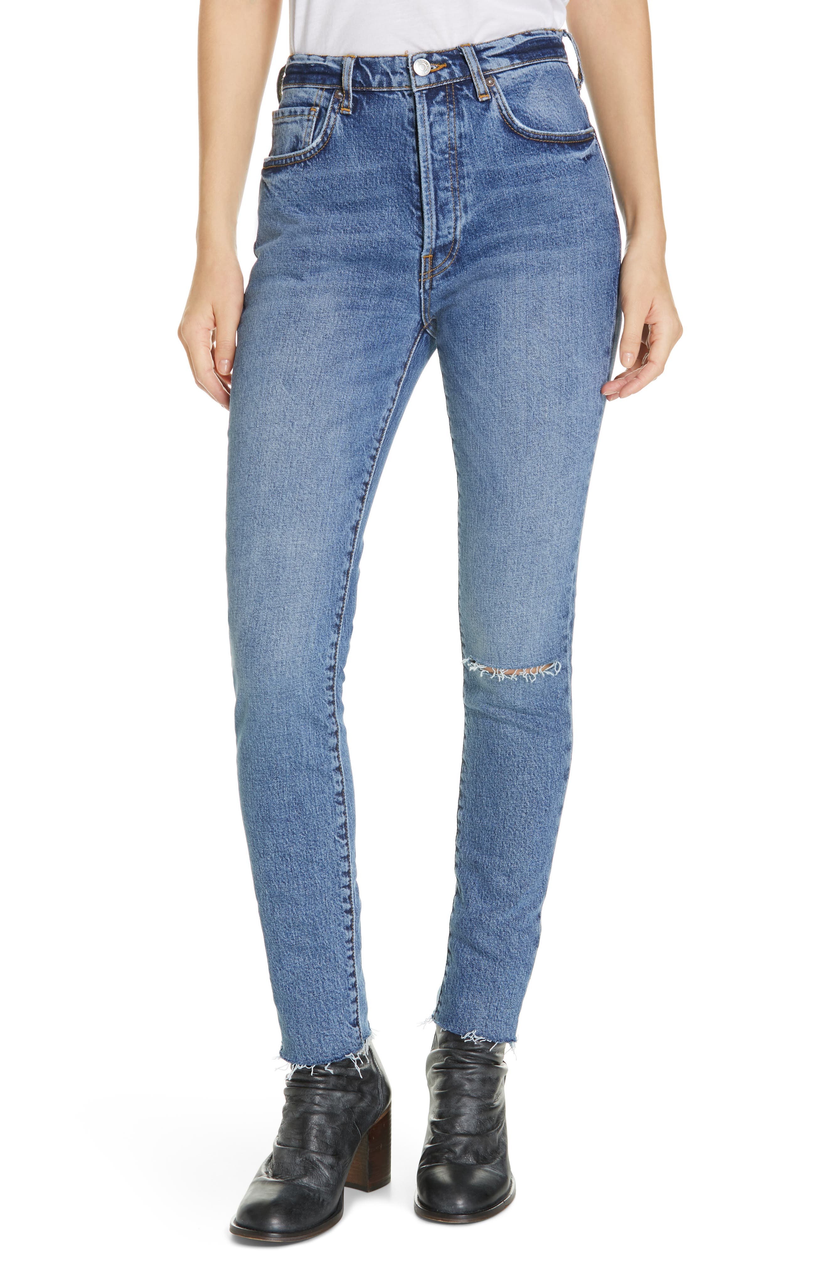 Free People Stella Rip Repair Skinny Jeans