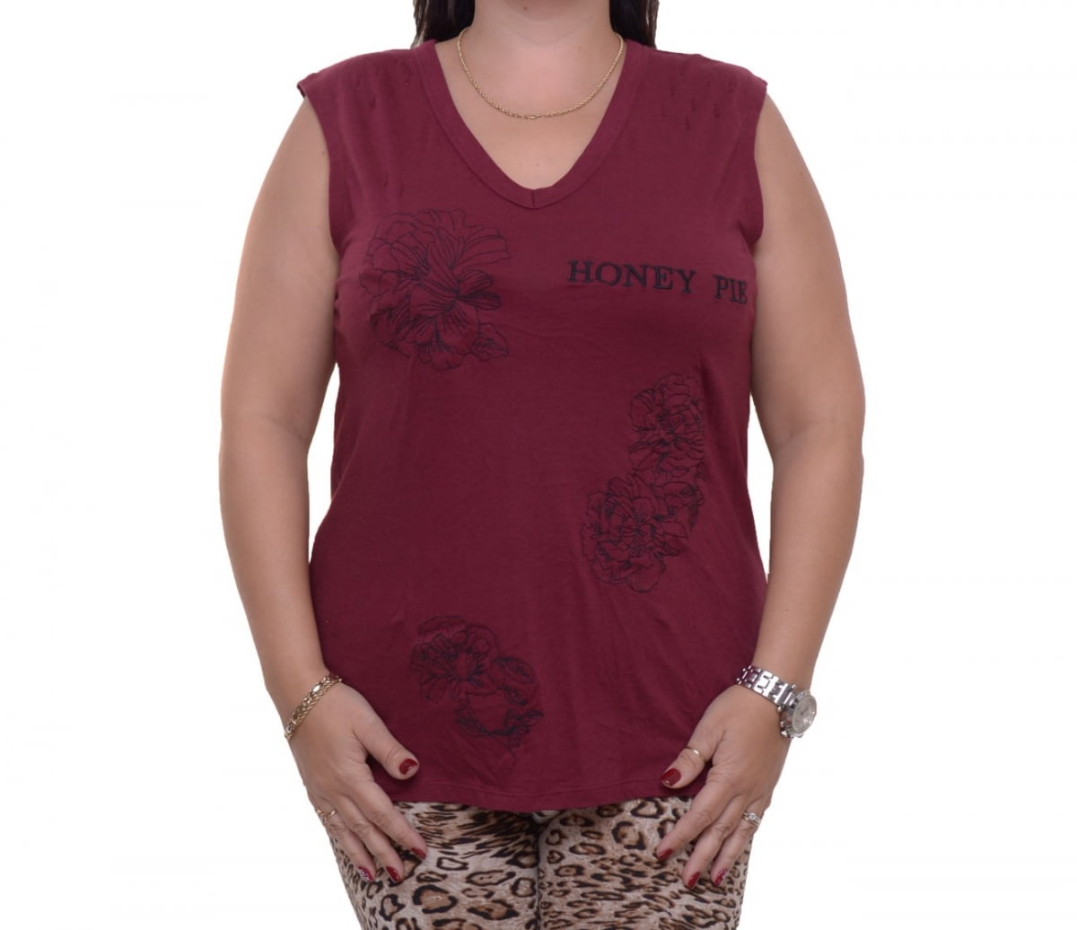 Guess Womens Embroidered Sleeveless Graphic Tee