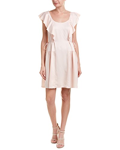 French Connection Womens Nia Tie Front Cascade Ruffle Casual Dress