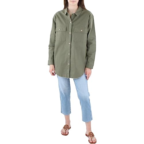 Jessica Simpson Womens Tenley Lightweight Overshirt Shirt Jacket