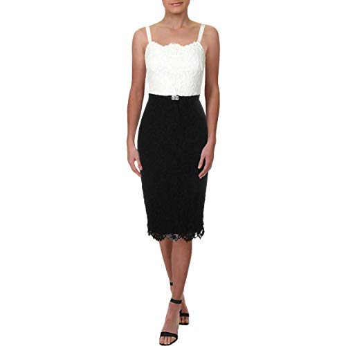 Lauren Ralph Lauren Colorblocked Lace Cocktail Dress
