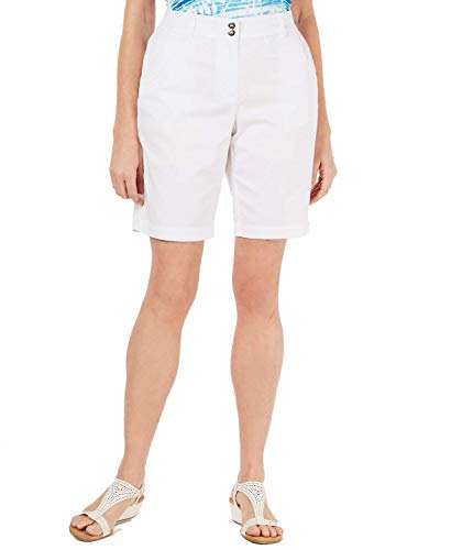 Karen Scott Curved Pocket Shorts (Bright White, 16)