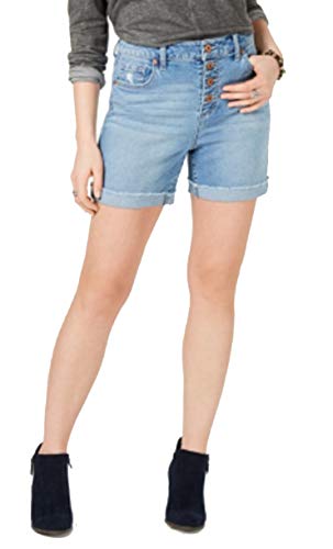 Button-Front Denim Shorts