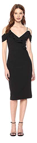 Bardot Women's RAENE Frill Dress, Black, Extra Small