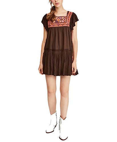 Free People Women's Embroidered-Trim Shift Dress