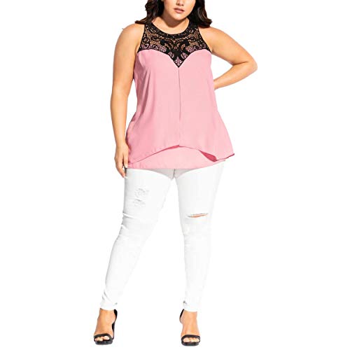 Trendy Plus Size Crochet-Yoke Top