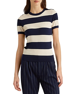 Lauren Ralph Lauren Striped Short-Sleeve Sweater