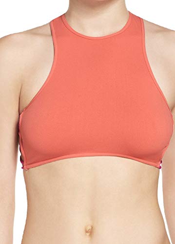 Free People Intimately Women's High Neck Side Cross Bralette Coral M/L