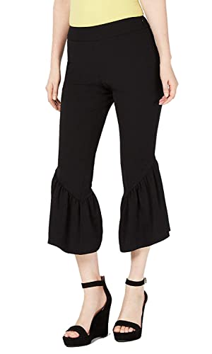 I.N.C. Cropped Ruffle-Hem Cr&ecirc;pe Pants