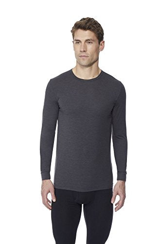 32 Degrees Heat Men?s Performance Long Sleeve Crew Neck Shirt -L Heather Black