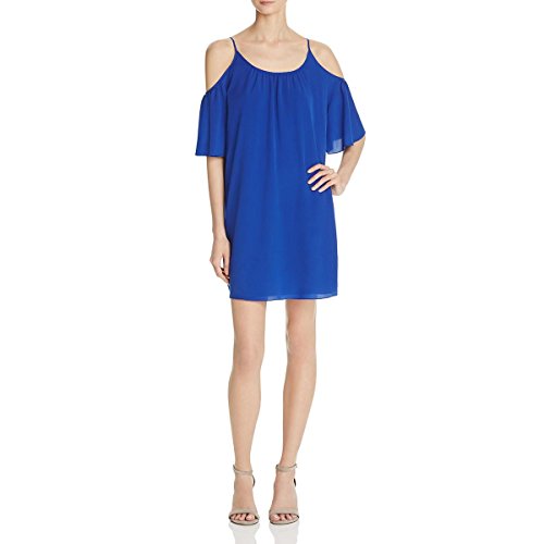 French Connection Women's Polly Plains Cold Shoulder Dress, Monarch Blue, XS