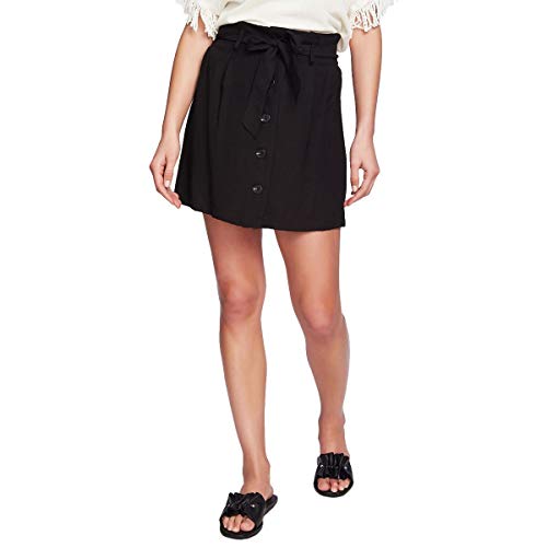 Tie-Front Pleated Mini Skirt