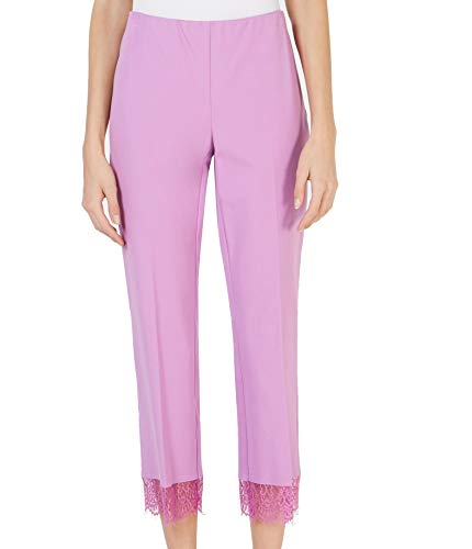 Cropped Lace-Hem Pants
