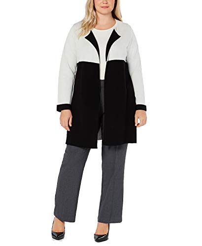 Plus Size Colorblocked Open-Front Cardigan