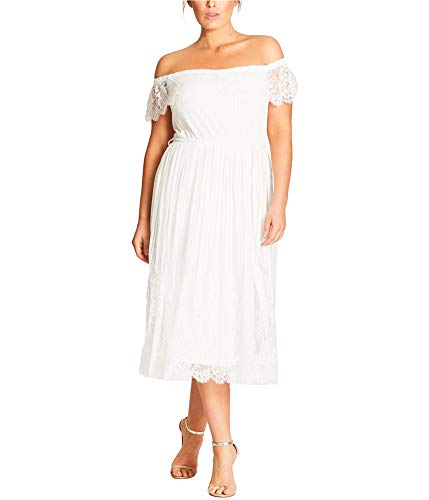 Trendy Plus Size Off-The-Shoulder Midi Dress