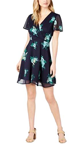 Printed Faux-Wrap Dress