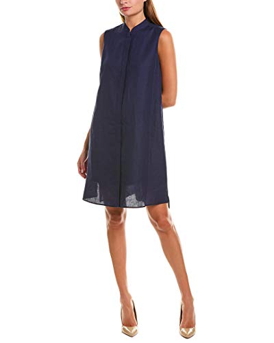 Anne Klein Women's Linen Button Down Dress, Eclipse, M