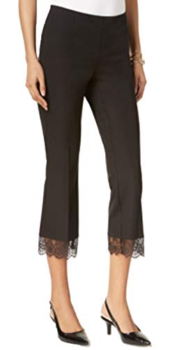 Petite Lace-Hem Pull-On Cropped Pants