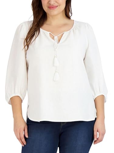 Jones New York Womens 3/4 Sleeve Split Tunic Top