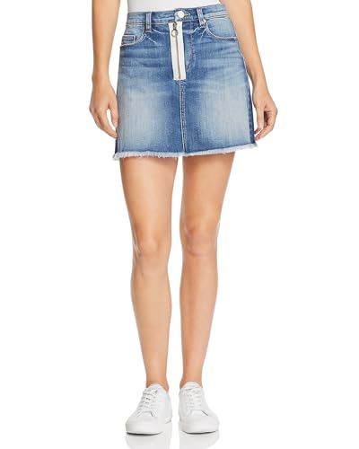 [Blanknyc] Zip Detail Frayed Denim Skirt