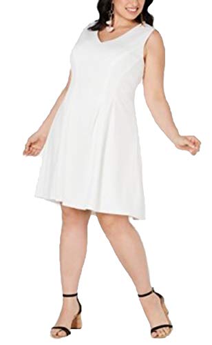 Plus Size V-Neck Fit & Flare Dress
