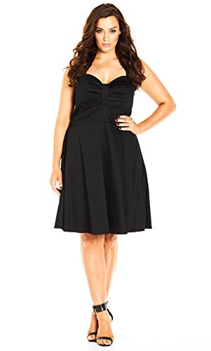 City Chic Plus Size Sweetheart Neck Fit Flare Dress