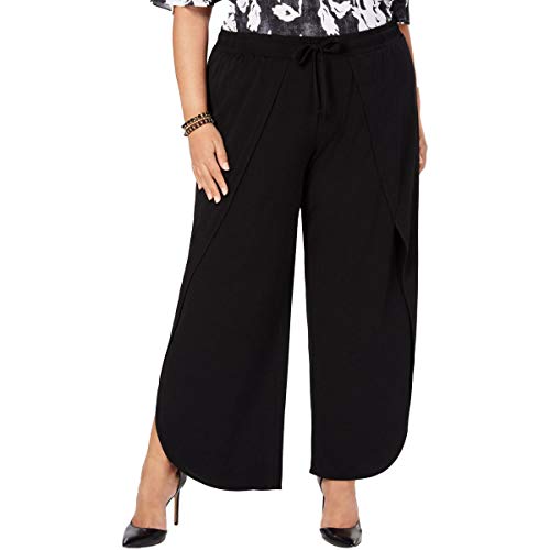 I.N.C. Plus Size Soft Overlay Wide-Leg Pants