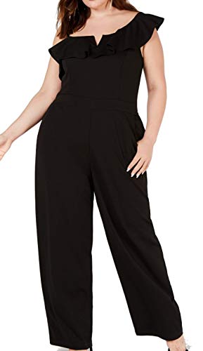Plus Size One-Shoulder Ruffle Jumpsuit