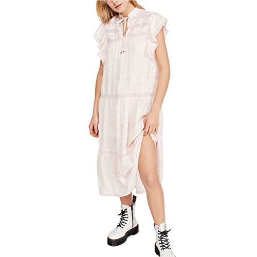 Free People Women's Midnight Midi Dress, Little Flower Combo, Off White, Pink, Large