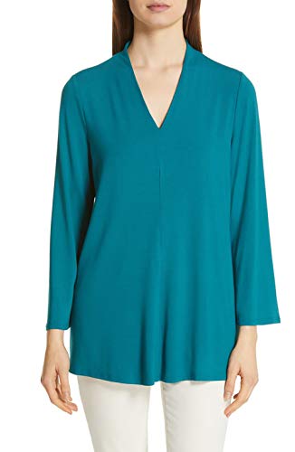 Stretch Jersey Bracelet-Sleeve V-Neck Top