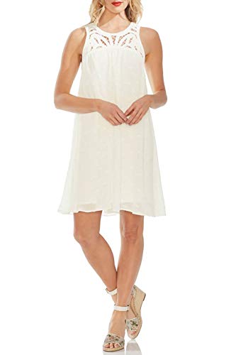 Embroidered Crochet-Yoke Dress