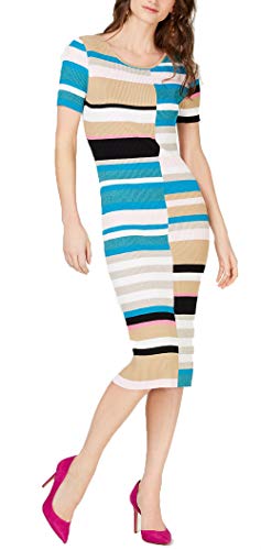 INC Petite Colorblocked Short-Sleeve Sweater Dress
