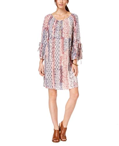 Printed Bell-Sleeve Peasant Dress