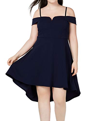 Trendy Plus Size Cold-Shoulder High-Low Dress
