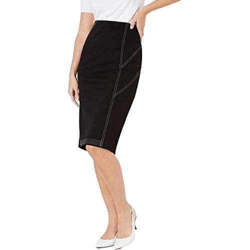 Contrast Stitch Midi Skirt