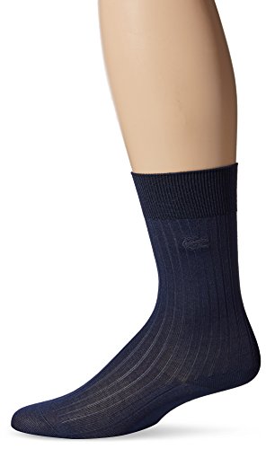 Lacoste Cotton Crew Sock (Navy Blue) Men's Crew Cut Socks Shoes