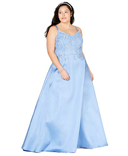 Trendy Plus Size Rhinestone Embroidered Gown