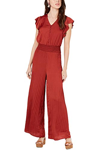 Current Air Women's Flutter-Sleeve V-Neck Wide-Leg Jumpsuit