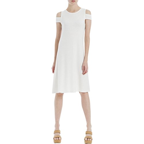 Max Studio London Cold Shoulder Eyelet Shift Dress