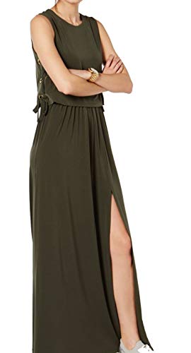 Michael Michael Kors Womens Grommet Lace-Up Maxi Dress Green XL