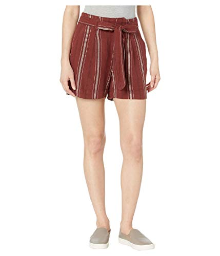 Sanctuary Inland Sashed Linen Shorts Henna Multi Stripe 26