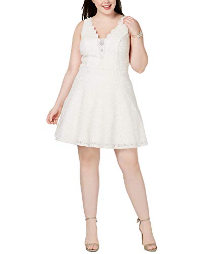 Trendy Plus Size Glitter Lace Fit & Flare Dress