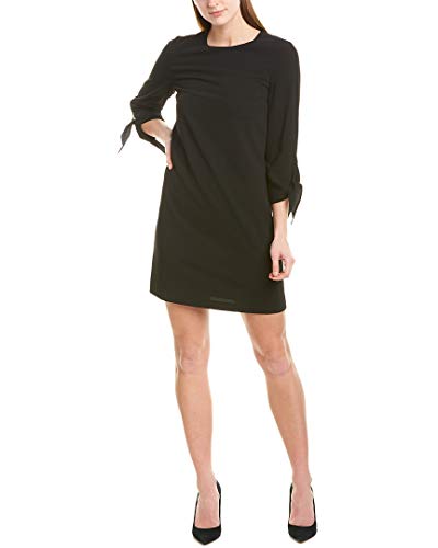 Women's Elbow Tie-Sleeve Crew Neck Shift Dress