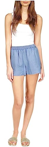 MICHAEL KORS Womens Pocketed Elastic Waist Logo Plate Shorts