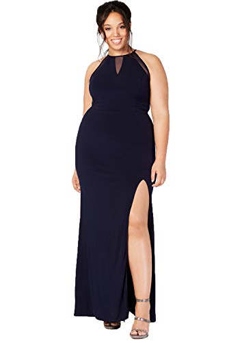 Trendy Plus Size Illusion Slit Gown