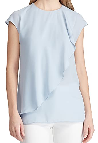 Lauren Ralph Lauren Petite Ruffle-Front Cap-Sleeve Top