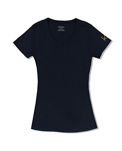 ASICS Navy Women's V-Neck Performance T-Shirt Top